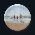 Personalised Family Photo On The Beach Paper Plate<br><div class="desc">Personalised Family Photo On The Beach Paper Plates</div>