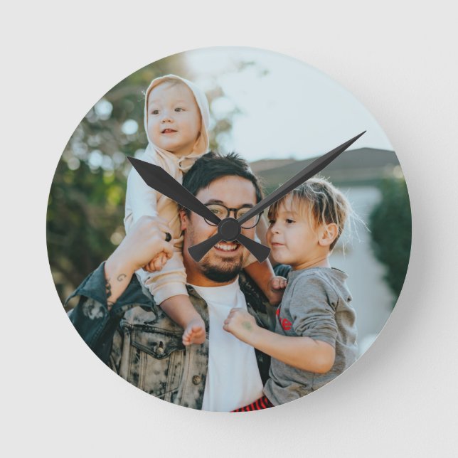 Personalised Family Photo Round Clock (Front)