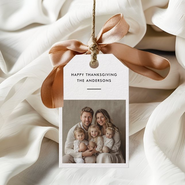 Personalised Family Photo Thanksgiving  Gift Tags (Creator Uploaded)