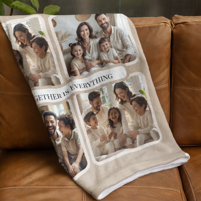  Personalised Family Photo-Together Is Everything Sherpa Blanket (Creator Uploaded)