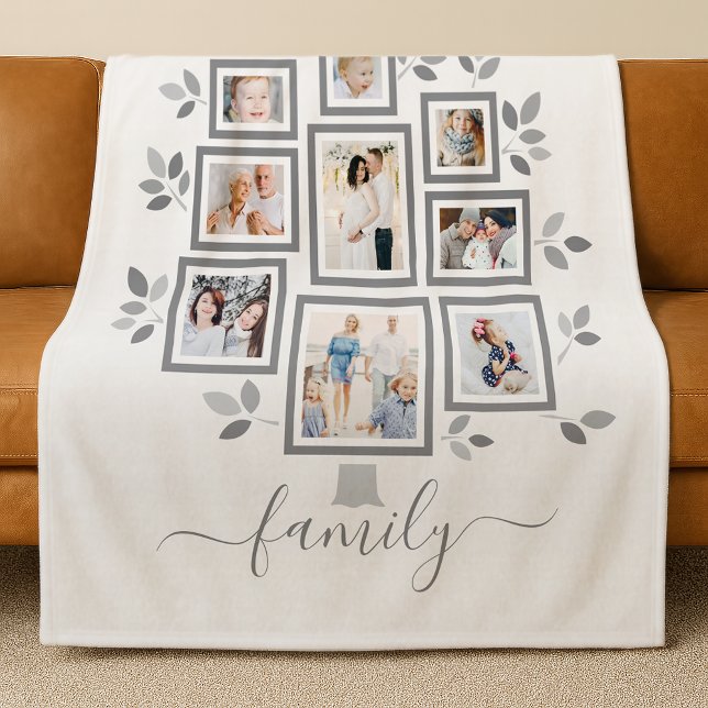 Personalised family photo tree fleece blanket (Creator Uploaded)