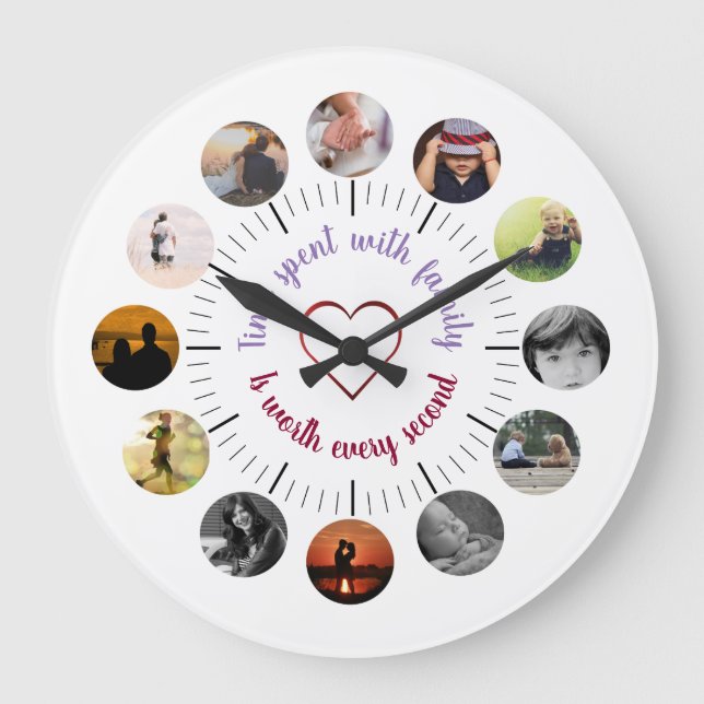 Personalised Family Photo Wall Clock (Front)