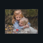 Personalised Family Photo We Love You Dad Fleece Blanket<br><div class="desc">Create your own special fleece blanket by uploading a photo and adding custom text. Design features the words We (Heart) you Dad! Change to Grandma & Grandpa, Mum, Dad, etc. Makes an unique gift for birthdays, holidays, mother's day/father's day and grandparents day. Please note different dimensions of blankets, the small...</div>