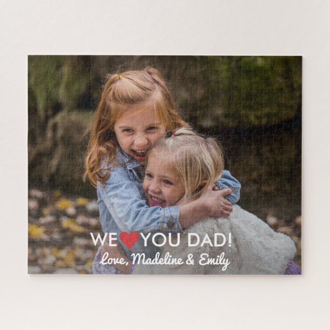 Personalised Family Photo We Love You Dad Jigsaw Puzzle (Horizontal)