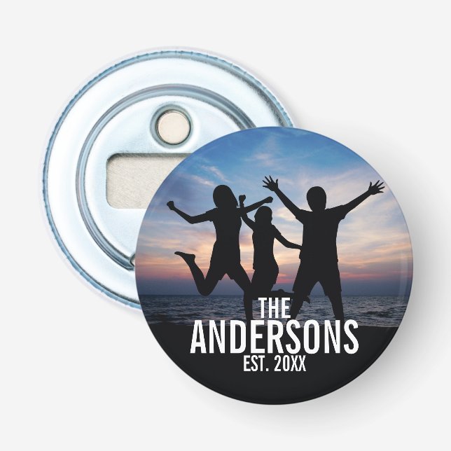 Personalised Family Photo with Family Name Bottle Opener (Front)