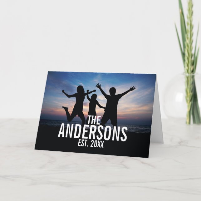 Personalised Family Photo with Family Name Card (Front)