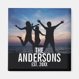 Personalised Family Photo with Family Name Magnet