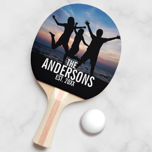 Personalised Family Photo with Family Name Ping Pong Paddle
