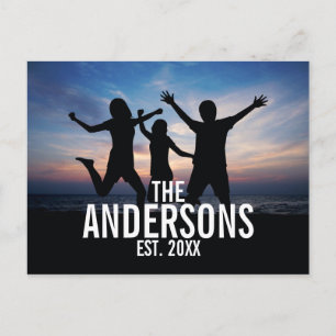 Personalised Family Photo with Family Name Postcard