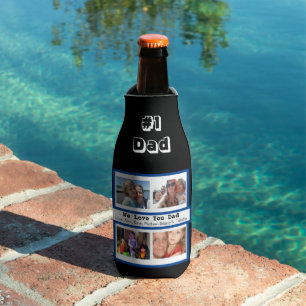 Personalised Family Photos Gifts for Dad Bottle Cooler