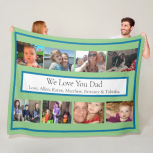 Personalised Family Photos   Gifts for Dad   Fleece Blanket