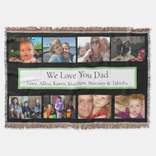 Personalised Family Photos   Gifts for Dad     Throw Blanket