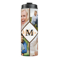 Personalised family photos thermal tumbler