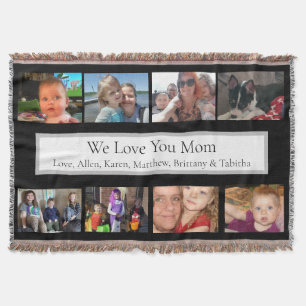 Personalised Family Photos Throw Blanket