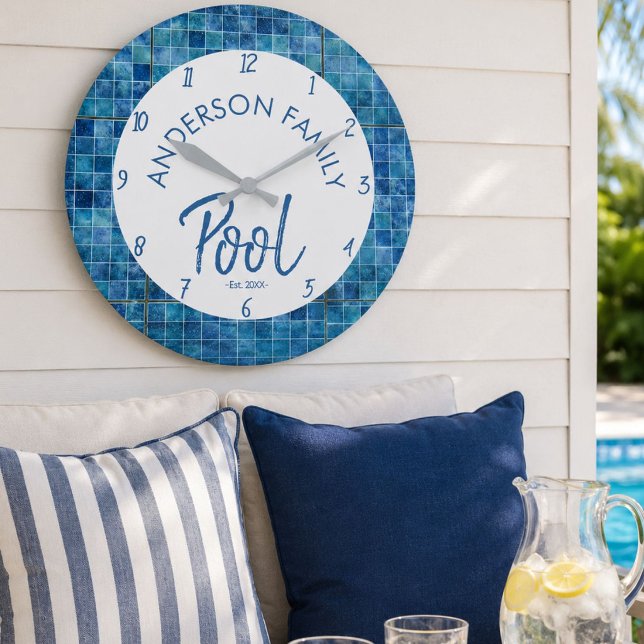  Personalised Family Pool Clock Outdoor Decor (Creator Uploaded)