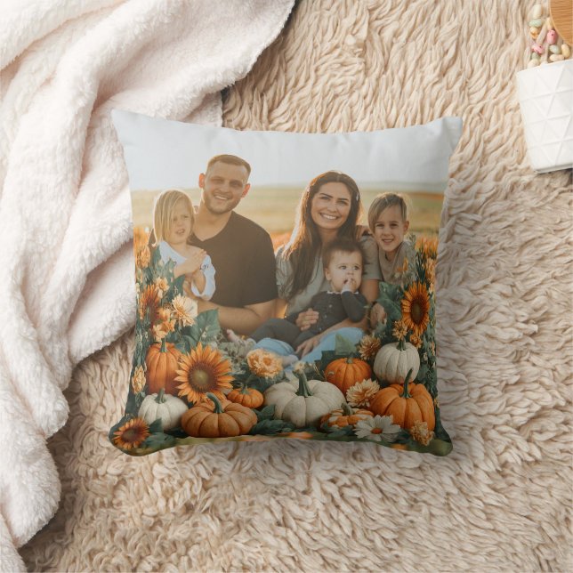 Personalised Family Pumpkin Fall Design Cushion (Blanket)