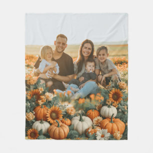 Personalised Family Pumpkin Fall Design Fleece Blanket