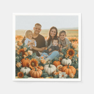 Personalised Family Pumpkin Fall Design Napkin