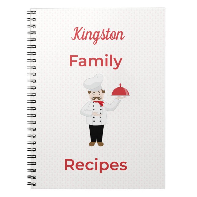 Personalised Family Recipes with Italian Chef  Notebook (Front)