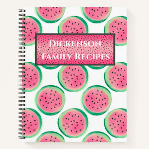 Personalised Family Recipes with Watermelons Notebook