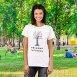 Personalised Family Reunion Family Tree  T-Shirt<br><div class="desc">Commemorate your family reunion with this stylish T-Shirt. It is decorated with a colourful mosaic family tree and is easily customisable with your family name. Use the Customise Further option to change the text size, style, or colour. Because we create our artwork you won't find this exact image from other...</div>