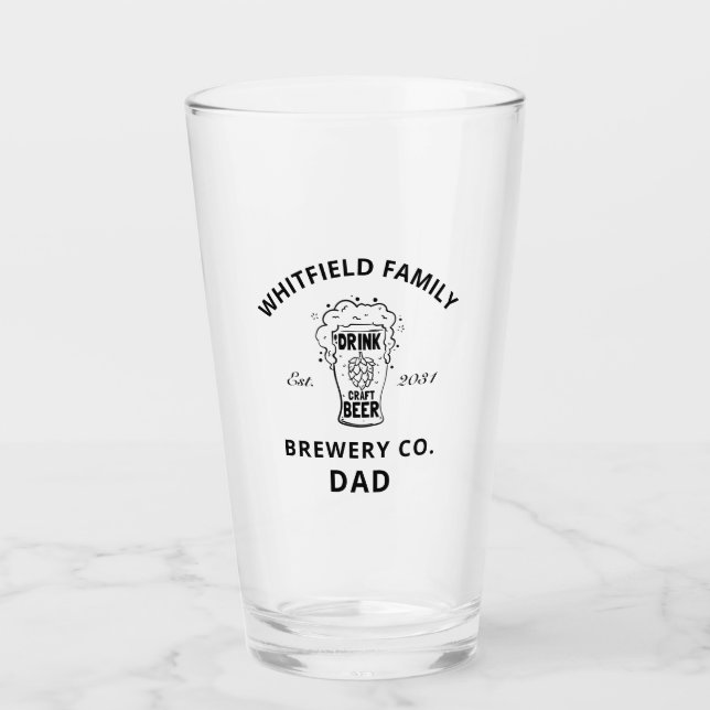 Personalised Family Reunion Fathers Day Custom Glass (Front)