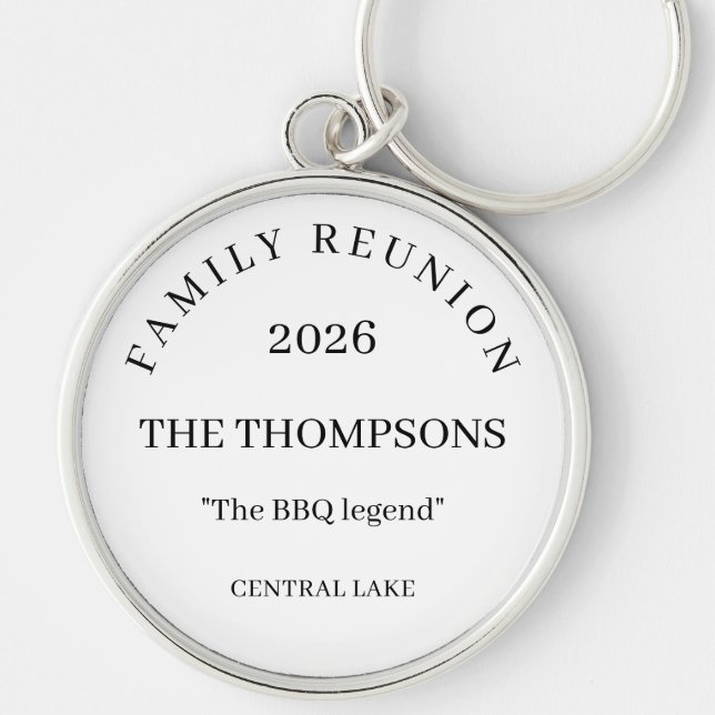 Personalised Family Reunion Keepsake Key Ring (Front)