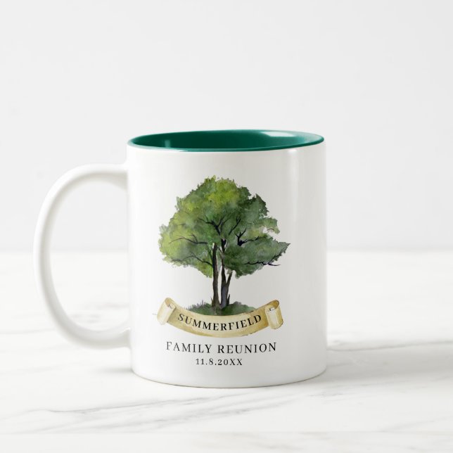 Personalised Family Reunion Keepsake Name Two-Tone Coffee Mug (Left)