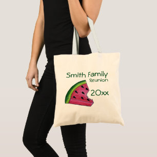 Personalised Family Reunion Pink Watermelon Slice Tote Bag