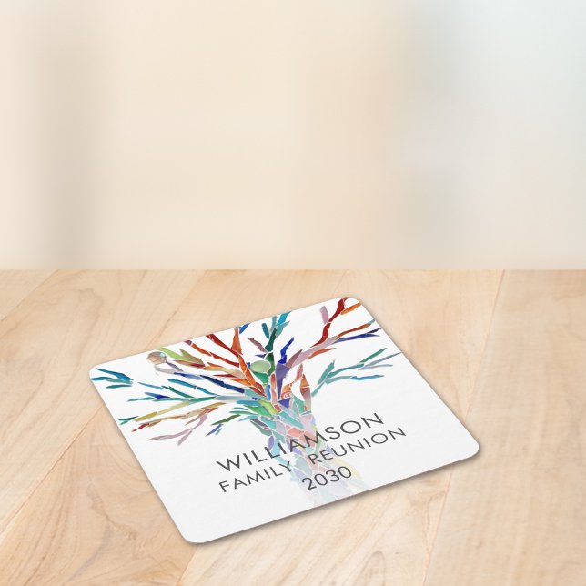 Personalised Family Reunion  Square Paper Coaster (Creator Uploaded)