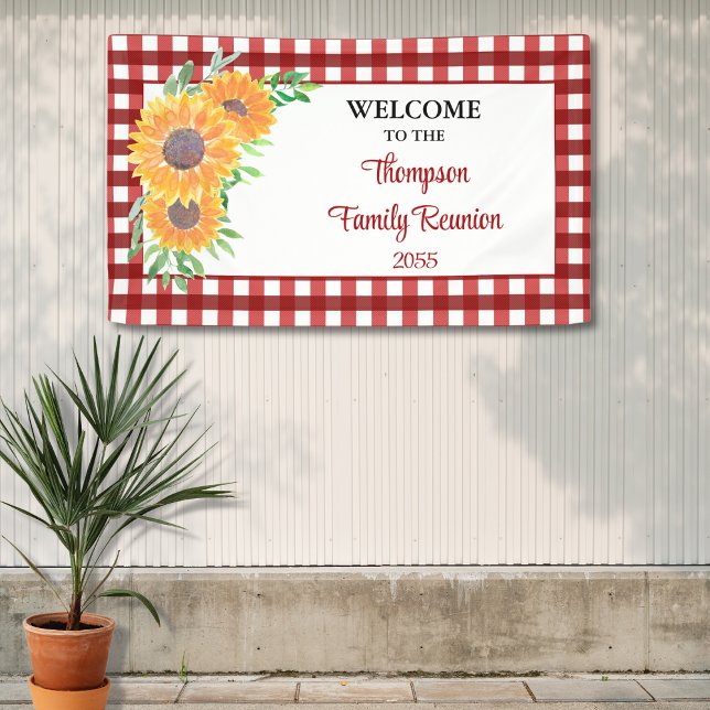 Personalised Family Reunion Sunflower Welcome Banner (Creator Uploaded)