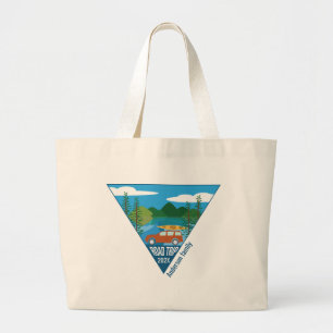Personalised family Road trip into the mountain Large Tote Bag