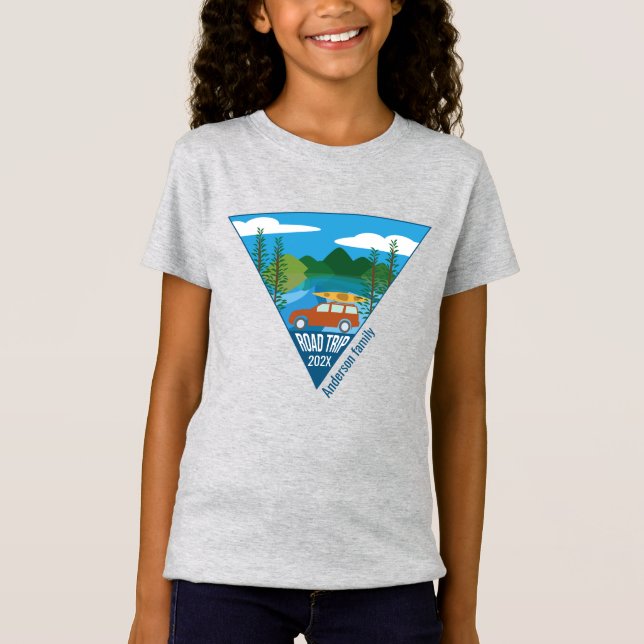 Personalised family Road trip into the mountain T-Shirt (Front)