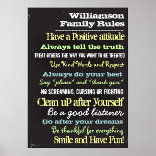 Personalised Family Rules House Sign