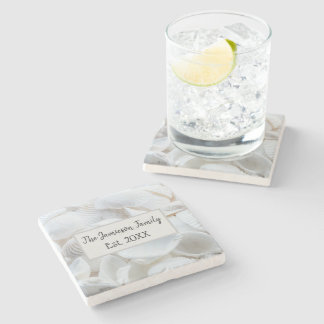 Personalised Family Sea Shell Stone Coaster