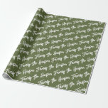 Personalised Family Signature Modern Script Green Wrapping Paper<br><div class="desc">Personalised wrapping paper for all of your gifting.</div>