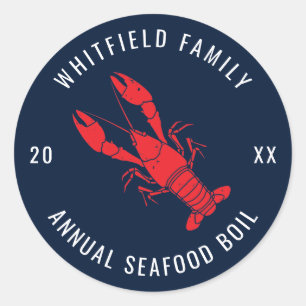Personalised Family Summer Lobster Boil Classic Round Sticker