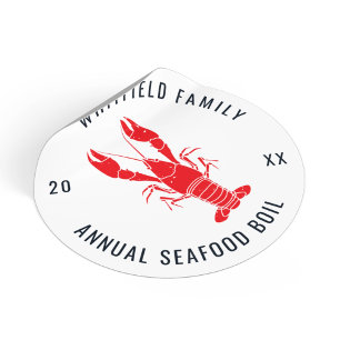Personalised Family Summer Lobster Boil Classic Round Sticker