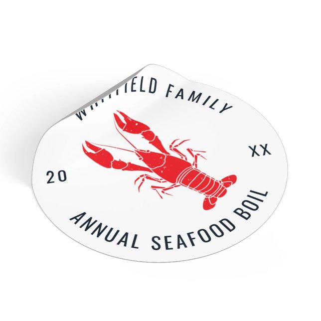 Personalised Family Summer Lobster Boil Classic Round Sticker (Personalized Family Summer Lobster Boil Classic Round Sticker)