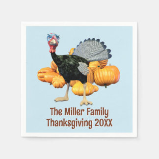 Personalised Family Thanksgiving Funny Turkey Napkin