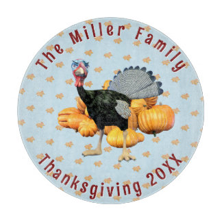 Personalised Family Thanksgiving Turkey Feast Cutting Board