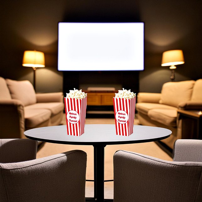 Personalised family theatre popcorn favour box (Creator Uploaded)