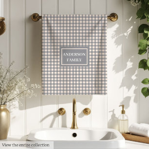 Personalised Family Towels Elegant Plaid Design