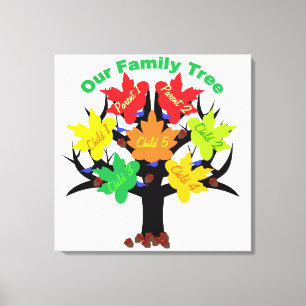 Personalised Family Tree (Family of 7) Canvas Print