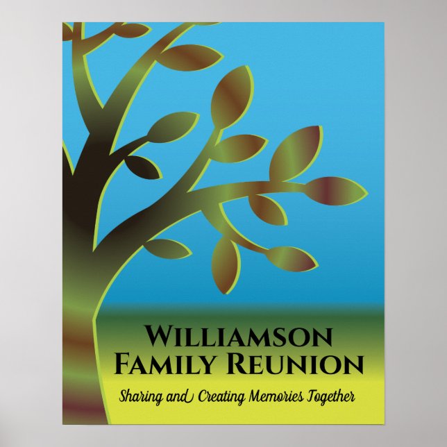Personalised Family Tree Reunion Event Poster (Front)