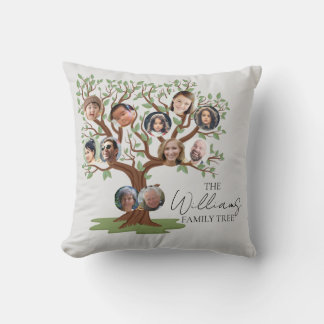 Personalised Family Tree Throw Pillow. Cushion