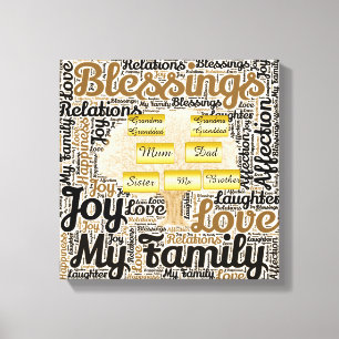 Personalised Family Tree With Names Canvas Print