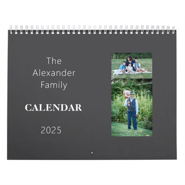 Personalised Family  Two Images per page Calendar (Cover)