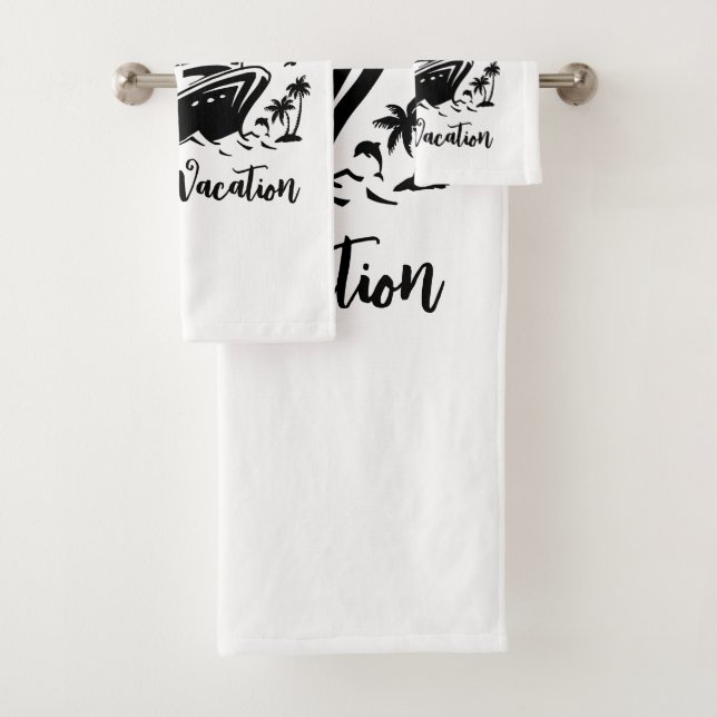 Personalised family vacation bath towel set (Insitu)