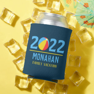 Personalised Family Vacation Beach Ball Can Cooler